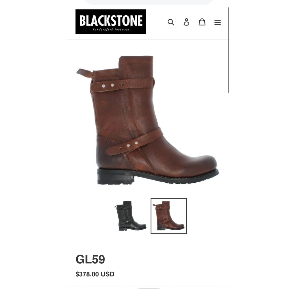 Blackstone GL59 Full Grain Leather Shearling Moto Boots Brown EU 40 $378 Retail